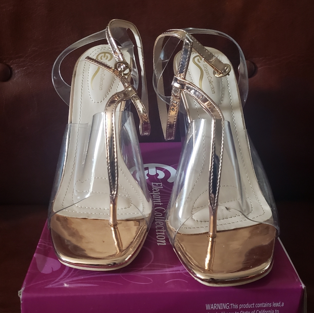 Rose Gold & Clear Sandal